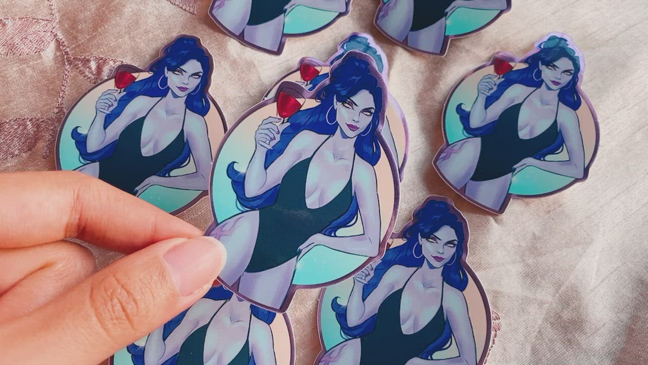 Video of Widow's summer sticker illustration