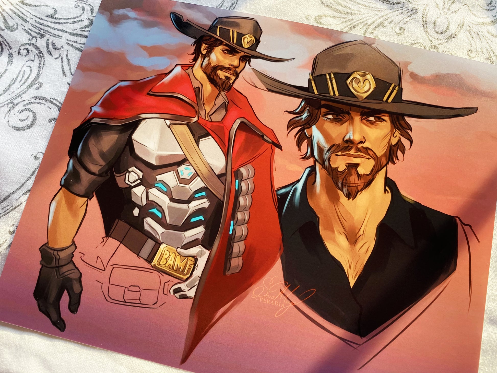 Large cowboy art poster of McCree, drawn by Veradia