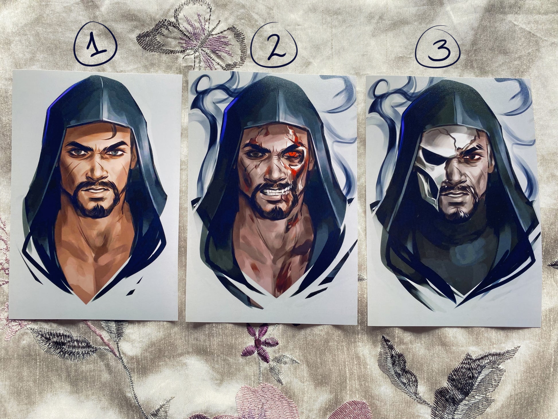 Reaper monster in different stages, from human to beast