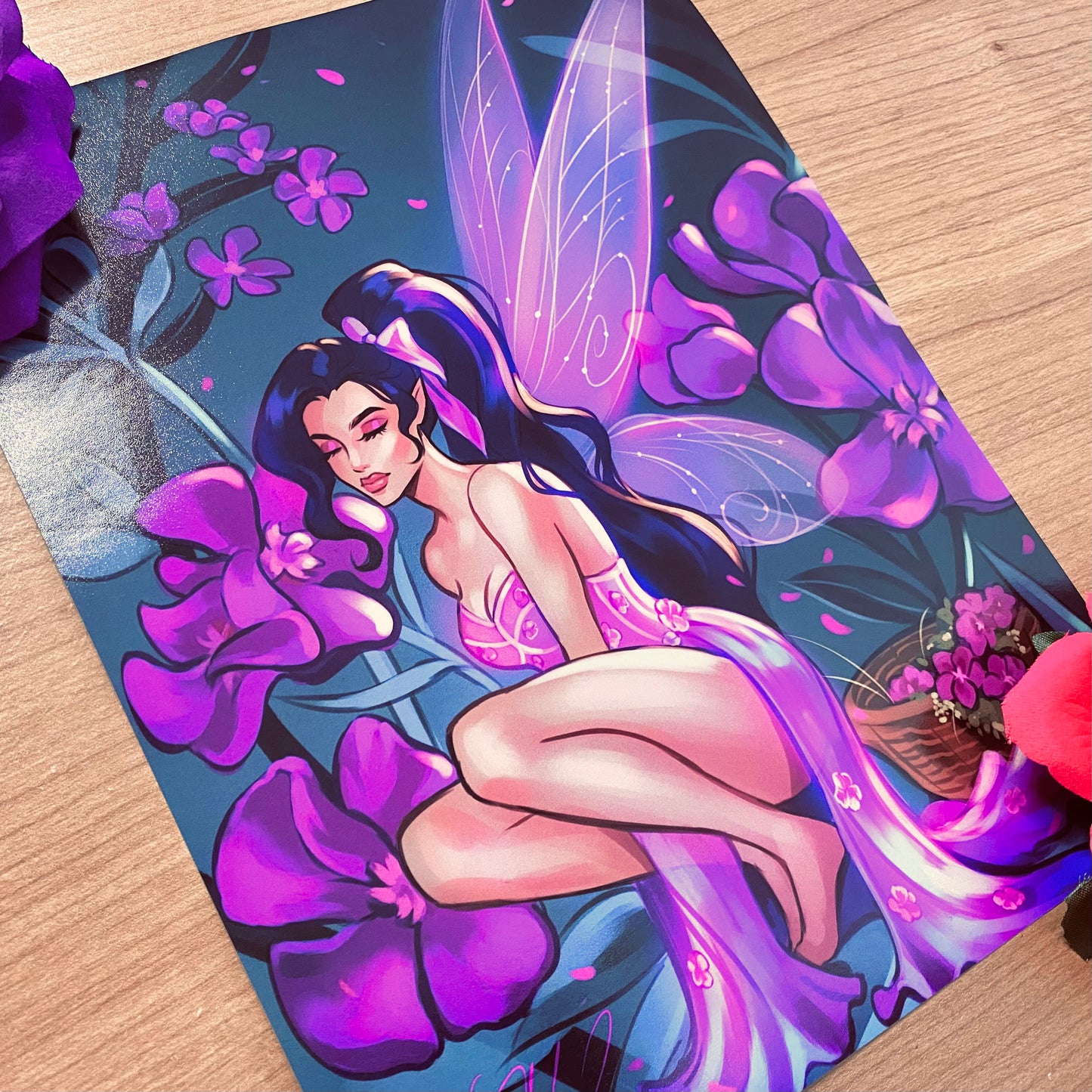 Lilac Fairy - Floral Dress - Fantasy Art