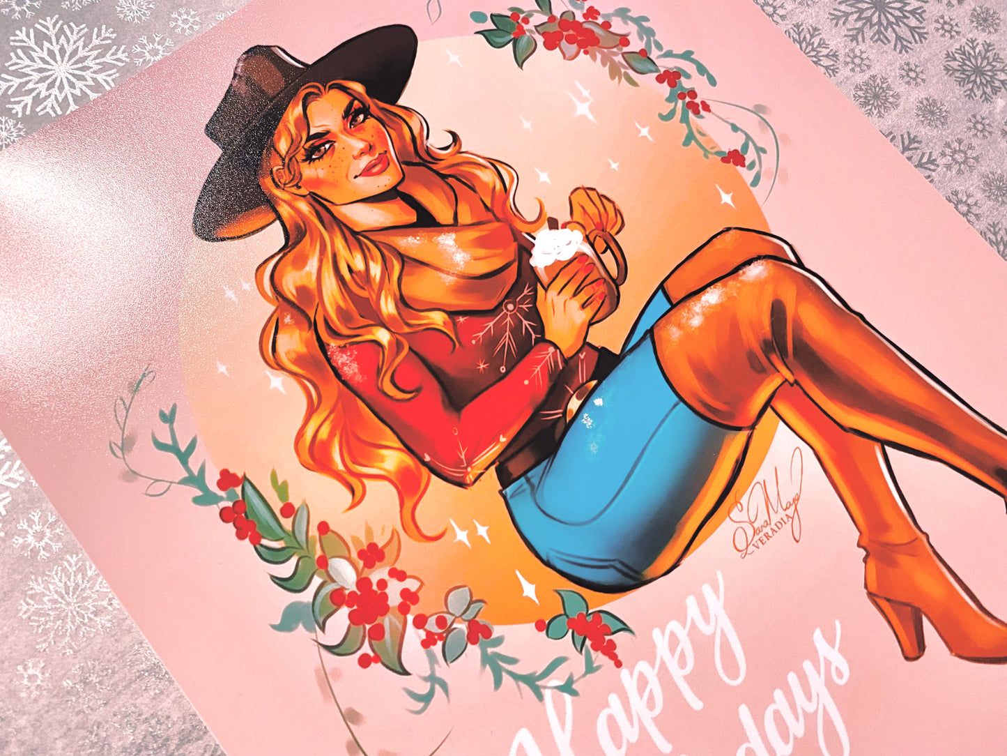 Large cowgirl print of Sadie for Christmas