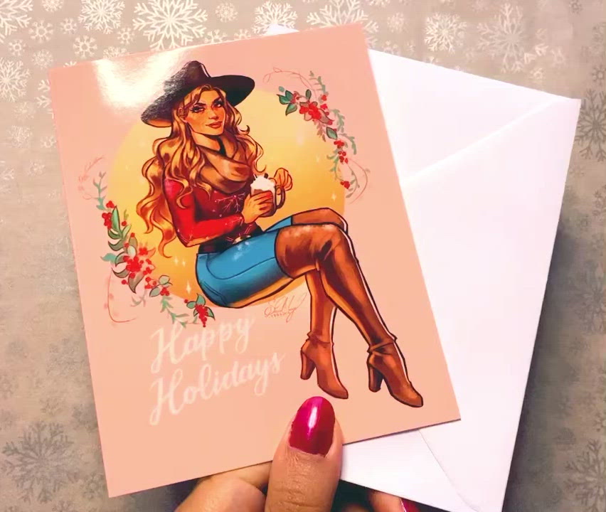 Video of cute Western cowgirl Christmas card