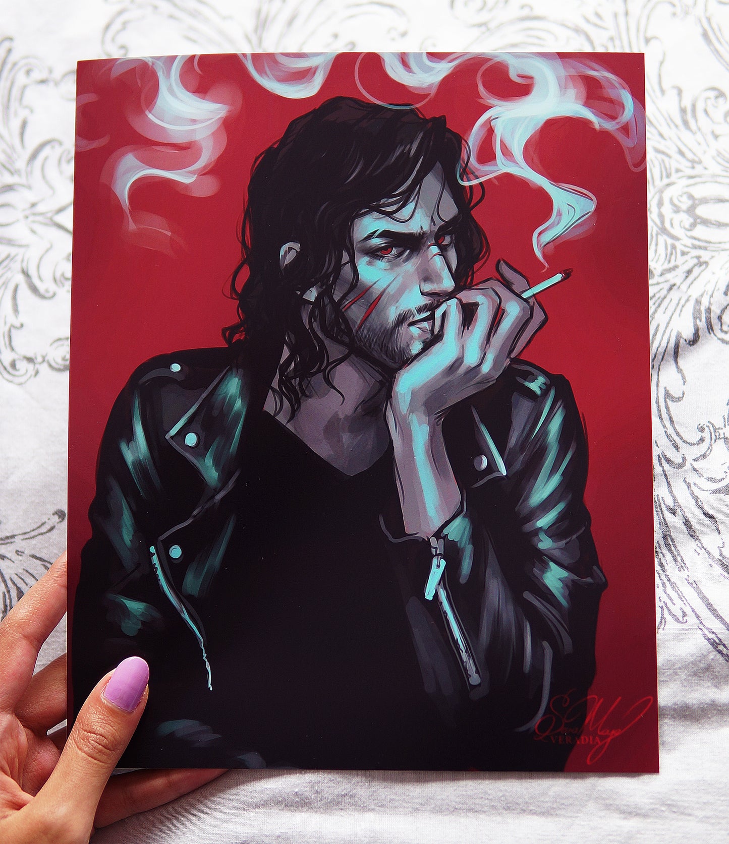 Modern smoky cowboy art illustration